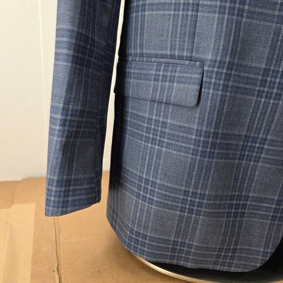 Brooks Brothers  Regent   Wool Men Sport Coat Blazer Blue Windowpane 46R - Picture 5 of 16